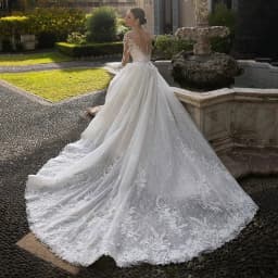 Customized Luxury Mermaid Wedding Dress O-neck Long Sleeve Tulle Backless Bridal Gown Detachable Trailing Marriage Dress