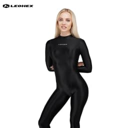 LEOHEX gloss Zentai One Piece Bodysuit Cosplay Catsuit Jumpsuits Stretch bodystocking Spandex Oily yoga sports diving suit