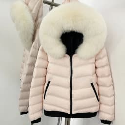 OFTBUY Quilted Zipper Pockets Women Short Down Jacket Goose Down Coat with Real Fox Fur Hood New Winter Puffer Coat Female