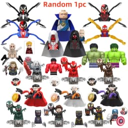 Blind Box Mini Building Blocks TV6204 Figures Big Goblin Spiderman Iron Man Venom Captain Hawk Deadpool Armor Christmas Gift Toy