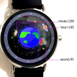 Quartz Watch Creative Content Watches UFO Design Rocket Around Earth Watch with Silicone Strap