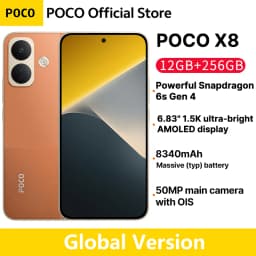Global Version POCO X8 5G Smartphone 8340mAh battery 67W HyperCharge Snapdragon 6s Gen 4 50MP 6.83" 1.5K Display