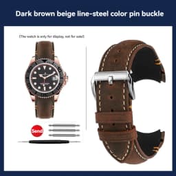 20 22mm Curved End Retro Matte Strap for Rolex Black Green Water Ghost Yacht Omega Seamaster 300 600 AT150 Leather Watch Band