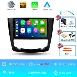 Android 16 9 Inch Carplay For RENAULT KADJAR 2015 - 2019 Car Radio Multimedia Center Bluetooth 4G Wifi Rear Camera Touch Display