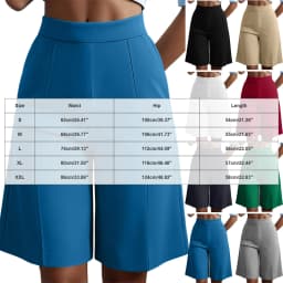 Summer New Work Straight Shorts Women's Workwear High Waist Solid Casual Knee Length Pants Office Lady Classic Loose Shorts