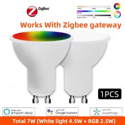 Zigbee GU10 LED Bulb Lamps Smart Light 7W RGBCW Dimmable Spotlight Works With Alexa Google Assistant Smartthings 110V 220V