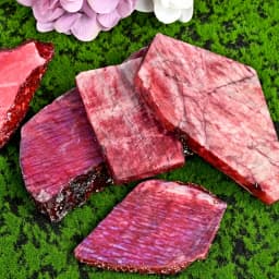 1pc Sparking Red Moonstone Crystal Slice, Vibrant Red Translucent Natural Glossy Stone for Home Decor, Ideal Gift for Lovers