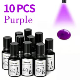 10 Pcs UV Eyelash Glue 6ml Purple Lashes Glue Clear UV Glue Salon Eyelashes Grafting Glue