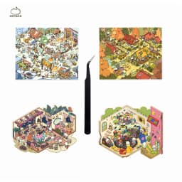 HEYBAO Anniversary Mini Scene Book | Japanese Retro Comic Stickers & Cards, for Journal & Scrapbook Decor