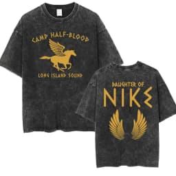 Vintage Washed Percy Jackson Tee Shirt Camp Half-Blood Harajuku Aesthetic T-shirt Men Women Casual Oversized T Shirts Streetwear