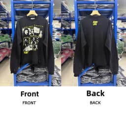 Washed Heavy Duty Spray Dirty Vintage Large Size round Neck Sweatshirt Trendy Casual Loose Fit Long Sleeve Printed Streetwear