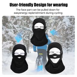 X-TIGER Warm Bicycle Motorcycle Full Face Mask Windproof Breathable Balaclava Anti-fog Ski Mask Winter Riding Mask Scarf Hood