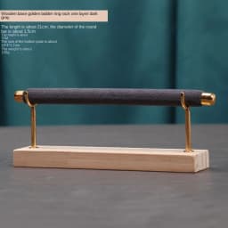 Solid Wood Base Multi-Layer Ring Display Rack with Removable Metal Sponge Stick Ring Holder for Jewelry Storage Organization