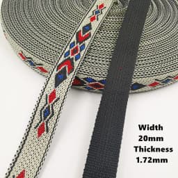 3Yards 10-20MM Retro Jacquard Substantial Thick Webbing Bag Belt Straps Ribbon for DIY Horse Or Big Pet Collar Clothing Sewing