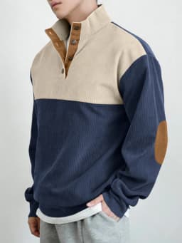 2026-Spring-Autumn-European-Men-Color-Block-Stand-Collar-Corduroy-Hoodie-Loose-Fit-Long-Sleeve-Pullover-Daily-Street-Outdoor-Spo