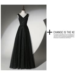 Black Long Evening Gown 2026 New plus Size Slimming Ball Performance Hostess Celebrity Floor-Length Dress