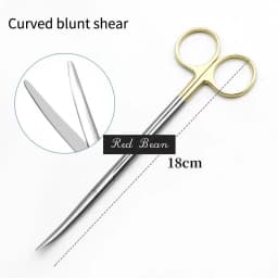 Gold Handle Blunt Tissue Scissors Peel Skin Scissors Nose Peel Blunt Scissors Round Head Serrated Nasal Surgery Tools