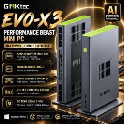 GMKtec EVO-X3 AI Mini PC AMD Ryzen AI Max+ 395 Radeon 8060S GPU LPDDR5X RAM Windows 11 Pro WiFi 7 BT5.4 Gaming Computer