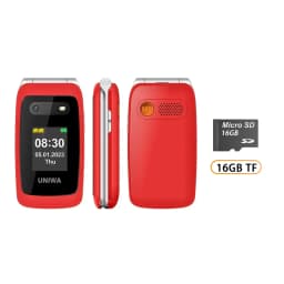 UNIWA V202T 4G Feature Phone Speed Dial Flip Cellphone 1450mAh SOS Big Button Loud Sound for Elderly Russian Keyboard Mobile