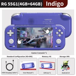 Anbernic RG 55G1 Retro Handheld Game Console 5.5" IPS Android 6000mAh 3D Hall Joystick Trigger AI WiFi RG55G1 Video Games Player