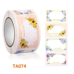 Flowers Plants Rectangular Name Sticker Gift Packaging Handwritten Message Self-adhesive Label sealing Decorative Sticker