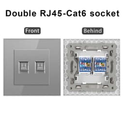 Cat6 rj45 wall socket network socket with TV wall data double socket telephone crystal glass panel rj45 network socket computer