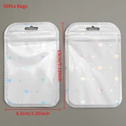 50Pcs Kraft Paper Card with 50Pcs Self-Adhesive Bags Blank Cardboard Holder Tags For Long Drop Earring Jewelry Display Packaging