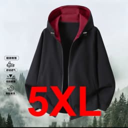 Zippered Hoodie Jacket Men 10XL 11XL Plus Size Hoodies Fashion Casual Solid Color Hoodies Male Spring Autumn