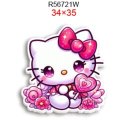 Hello Cat 10pcs/lot San Resin Planar Transparent Glitter Acrylic Flatback for Charms DIY Bow Craft Supplies Phone Case Decor