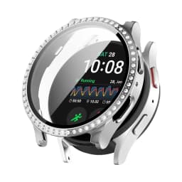 Diamond Bling Case for Galaxy Watch Samsung Galaxy Watch 7/FE 40mm 44mm, Tempered Glass Bumper Cover for Watch 4 5 6 Accessories