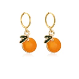 Papaya Enamel Fruit Pendant Dangle Earrings Summer Collection INS Personality Creative Fruit Charm Earrings Jewelry Gift 2025
