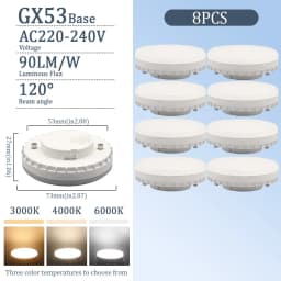1-10pcs GX53 LED Bulb 5W 7W 9W 12W 15W 220V Reflector Disc Frosted Puck Light Cool Lighting 6000k LedS Lamp Lampara Foco