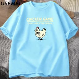 Chicken Game Don't Look At The Chicken Funny T Shirts Cotton Short Sleeve O Neck Graphic Tees Mens Designer Clothes Streetwear