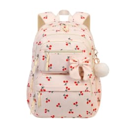 3pcs/set school backpack for girls cherry pattern primary school girl Corduroy backpack kids bookbag lunch bag pencil bag set