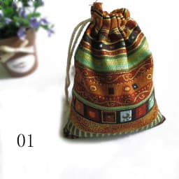 3Pcs Cotton  Gift Bags Multicolor Tribal Tribe Drawstring Jewelry Bags Pouches Package Storage Chinese Ethnic Style 9.5cm X12cm