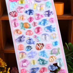 1 pc/4 pcs Cute Marine Fish Shark 3D Relief Stickers Scrapbooking Diy Journal Cute Stationery Sticker School Gift