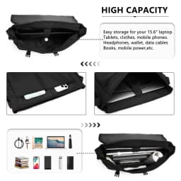 KONO Men's Laptop shoulder bag-15.6 "waterproof & Anti-Theft, Business & Travel