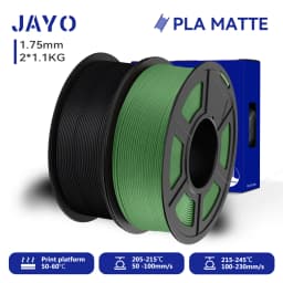 JAYO 2 Rolls 3D PLA Matte Printer Filament 1.75mm Neatly Wound PLA Filament with Matte Finish Print with 99% FDM 3D Printer