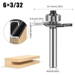 1pc 6mm 12mm Shank Ball T-cutter Woodworking Milling Router Bit Slotting Cutter 2-in-1 Slotting Crabapple Angle Milling Cutter
