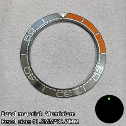 41.5mm Sloping Ceramic/Aluminum Luminous Bezel Insert For 43mm Case Watch Accessories Inner Diameter 32.7mm Bezel Accessories