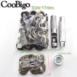 200set Metal Grommets Eyelet Grommet Punch Installer Tool Kit for Shoes Belt Bag Garment Leather Craft DIY Bronze 2mm~17mm