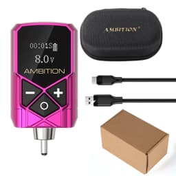 Ambition Kuark Wireless Tattoo Battery Power Supply RCA Interface 2400amh Portable LCD Display For Rotary Machine Fast Charger