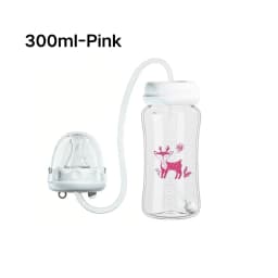 Multi-Size Hands-Free Baby Bottle with Straw, Anti-Choke Design, 150/240/300ml Optional, Night Feeding Hands-Free