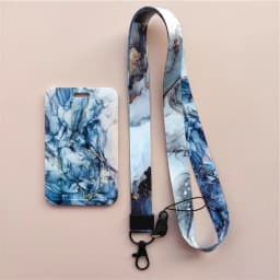 Marble Pattern Lanyard ID Badge Card Holder Office Worker Cardholder Cover Credit Card Case Card Protector Christmas Gift
