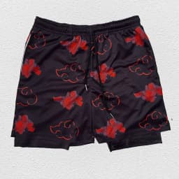3D Print Anime Shorts Men Bilayer 2-In-1 Sports Shorts Fitness Basketball Shorts,Double-Layer Design Quick-Drying and Breathable