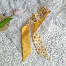 New Luxury Fruit Design Women Long Scarf Chiffon Silk Scarves Rubber Red Tie Black Bag Ribbon Headbands Bag Scarves Neckerchief