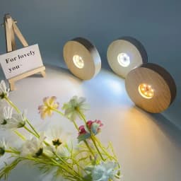 8cm LED Base Light Display Stand for Crystal 3D Photo Glass Art Tumbler RGB Multicolor Lighting Battery Powered or USB Plug in