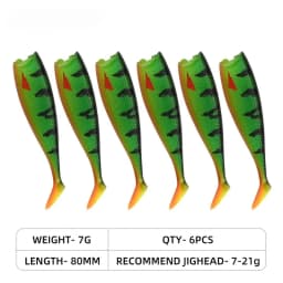 80mm 105mm Soft Fishing Lure Jighead Black Tail Minnow Artificial Silicone Bait Saltwater Sea Bass Swimbait Gear