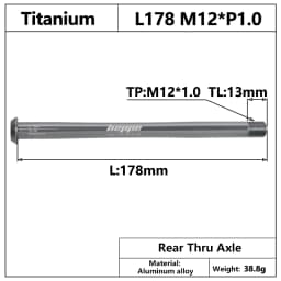 HEPPE MTB Road Bike Titanium Thru Axle Ultra Light Bike Axle 12x142 12x148 Rear Hub Thru Axle Bike Fork 12x100 12x110 Shaft