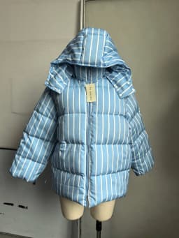 Color-Blocking Stripe Women's Cotton Jacket Zipper Long Sleeve Lace Cuff Stand-Up Collar Female Jacket Loose Casual Coats Ladies
